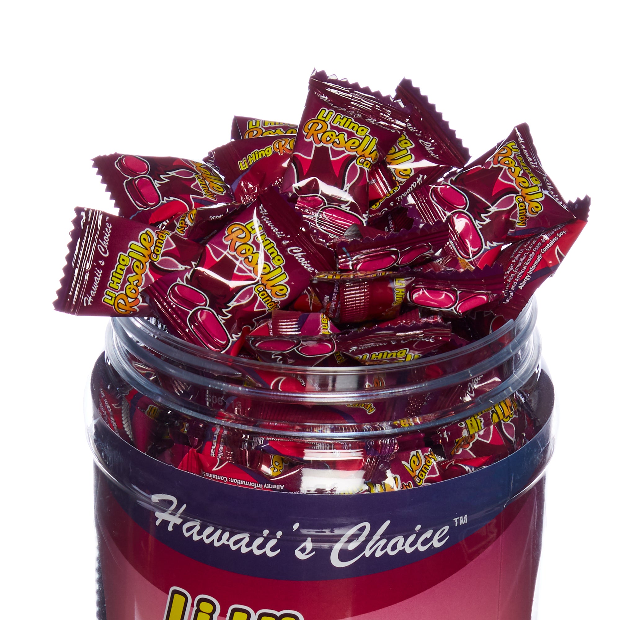 Hawaii's Choice Li Hing Hawaiian Chewy Candy - Dual 1lb Roselle Jars, Individually Wrapped Mouth-Watering Candies - Reg. $19.48/jar, 10% Special@ $17.52/jar (USD)