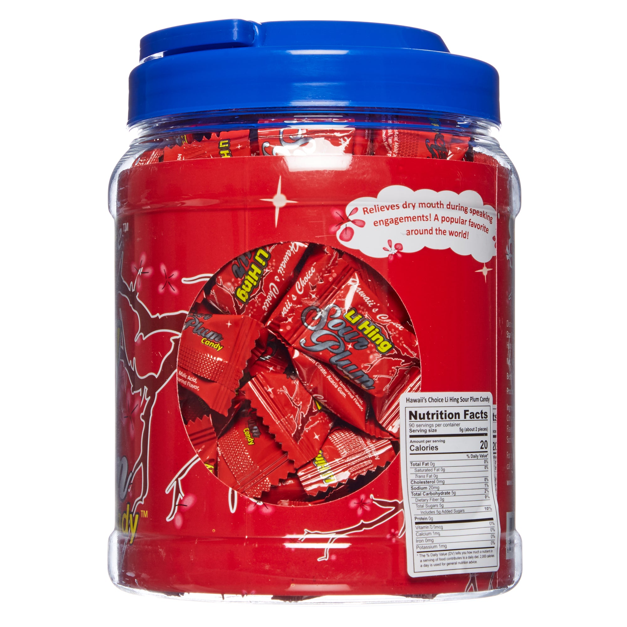 Hawaii's Choice Li Hing Hawaiian Hard Candy - Dual 1lb Sour Plum Jars, Individually Wrapped Mouth-Watering Candies - Reg. $19.48/jar, 10% Special@ $17.52/jar (USD)